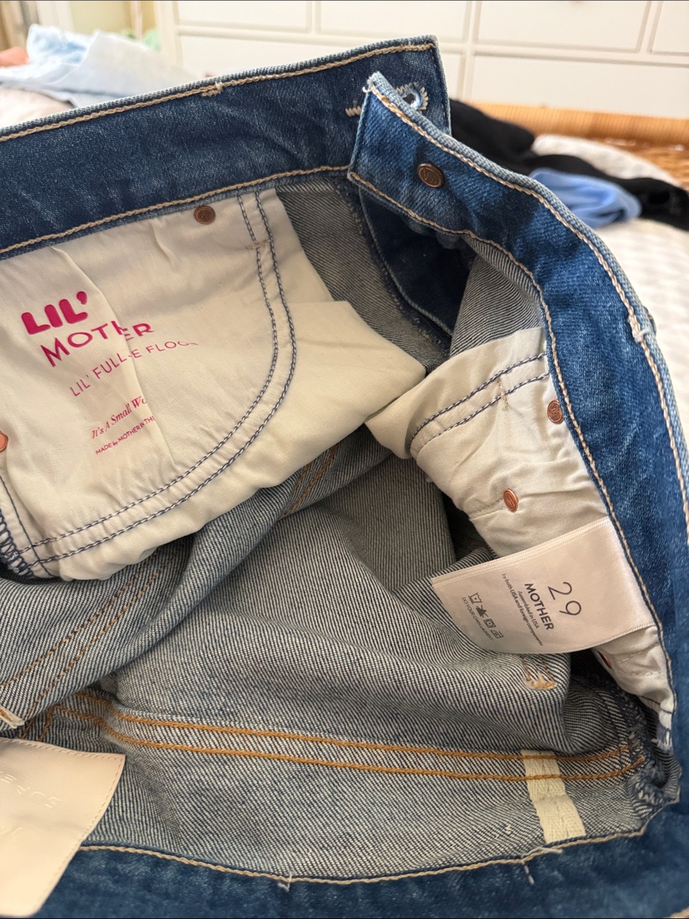 MOTHER Wide-Leg Jeans in Classic Blue - Picture 9 of 9